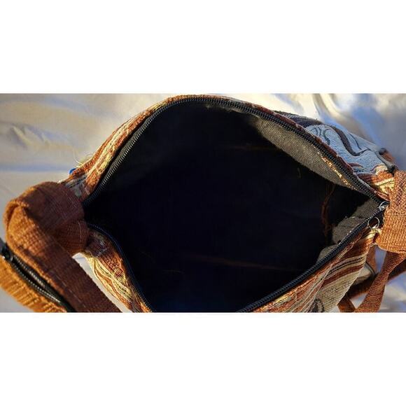 Unique Kapteks Canvas Handbag Camel Zipper Handle Purse - Picture 7 of 12